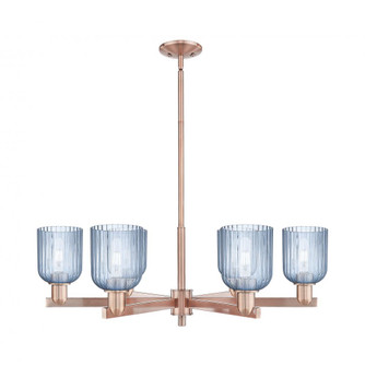Bridal Veil - 6 Light - 24 inch - Antique Copper - Chandelier (3442|716-6CR-AC-G559-5BL)