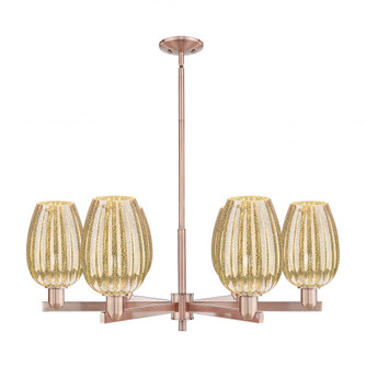 Preston Flute - 6 Light - 24 inch - Antique Copper - Chandelier (3442|716-6CR-AC-G457-6ME)