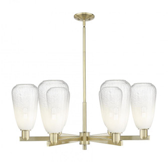 Brookhaven Almond - 6 Light - 24 inch - Antique Brass - Chandelier (3442|716-6CR-AB-G480-6OP)