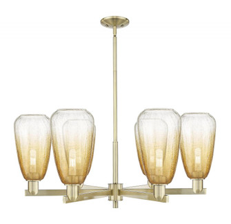 Brookhaven Almond - 6 Light - 24 inch - Antique Brass - Chandelier (3442|716-6CR-AB-G480-6AM)
