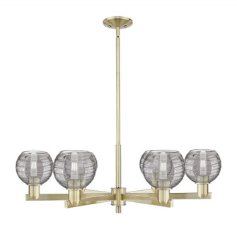 Athens Deco Swirl - 6 Light - 24 inch - Antique Brass - Chandelier (3442|716-6CR-AB-G1213-6SM)
