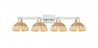 Natural Ballston Dome - 4 Light - 36 inch - Brushed Satin Nickel - Bath Vanity Light (3442|716-4W-SN-NBD2-75-NAT)