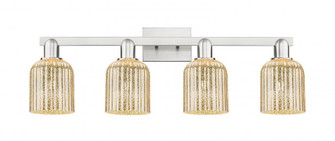 Bridal Veil - 4 Light - 36 inch - Brushed Satin Nickel - Bath Vanity Light (3442|716-4W-SN-G559-5ME)