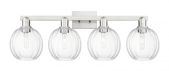 Preston Globe - 4 Light - 36 inch - Brushed Satin Nickel - Bath Vanity Light (3442|716-4W-SN-G458-7CL)