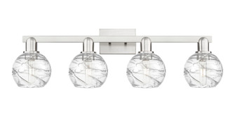 Athens Deco Swirl - 4 Light - 36 inch - Brushed Satin Nickel - Bath Vanity Light (3442|716-4W-SN-G1213-6CL)