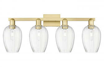 Preston Flute - 4 Light - 36 inch - Satin Gold - Bath Vanity Light (3442|716-4W-SG-G457-6CL)