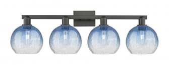 Brookhaven Globe - 4 Light - 36 inch - Matte Black - Bath Vanity Light (3442|716-4W-BK-G483-8SB)