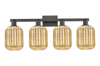 Preston Cylinder - 4 Light - 36 inch - Matte Black - Bath Vanity Light (3442|716-4W-BK-G460-7ME)