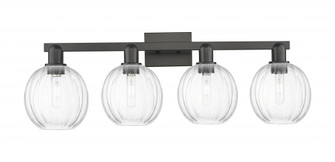 Preston Globe - 4 Light - 36 inch - Matte Black - Bath Vanity Light (3442|716-4W-BK-G458-7CL)