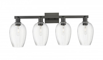 Preston Flute - 4 Light - 36 inch - Matte Black - Bath Vanity Light (3442|716-4W-BK-G457-6CL)