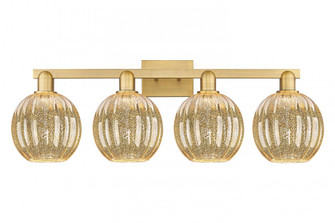 Preston Globe - 4 Light - 36 inch - Brushed Brass - Bath Vanity Light (3442|716-4W-BB-G458-7ME)
