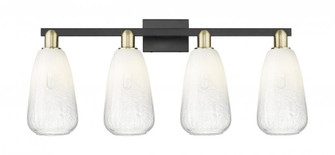 Brookhaven Almond - 4 Light - 36 inch - Black Antique Brass - Bath Vanity Light (3442|716-4W-BAB-G480-6OP)