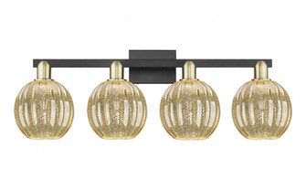 Preston Globe - 4 Light - 36 inch - Black Antique Brass - Bath Vanity Light (3442|716-4W-BAB-G458-7ME)