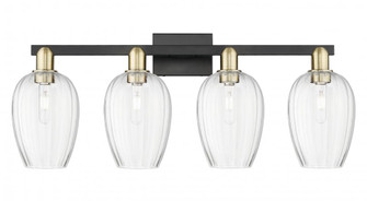 Preston Flute - 4 Light - 36 inch - Black Antique Brass - Bath Vanity Light (3442|716-4W-BAB-G457-6CL)