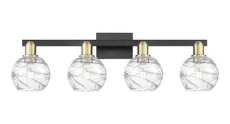 Athens Deco Swirl - 4 Light - 36 inch - Black Antique Brass - Bath Vanity Light (3442|716-4W-BAB-G1213-6CL)