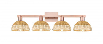 Natural Ballston Dome - 4 Light - 36 inch - Antique Copper - Bath Vanity Light (3442|716-4W-AC-NBD2-75-NAT)