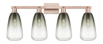 Brookhaven Almond - 4 Light - 36 inch - Antique Copper - Bath Vanity Light (3442|716-4W-AC-G480-6SL)