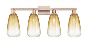 Brookhaven Almond - 4 Light - 36 inch - Antique Copper - Bath Vanity Light (3442|716-4W-AC-G480-6AM)