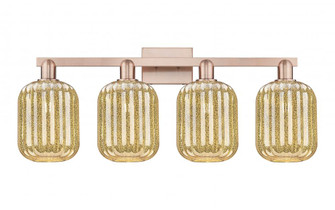 Preston Cylinder - 4 Light - 36 inch - Antique Copper - Bath Vanity Light (3442|716-4W-AC-G460-7ME)