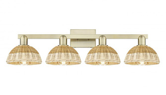 Natural Ballston Dome - 4 Light - 36 inch - Antique Brass - Bath Vanity Light (3442|716-4W-AB-NBD2-75-NAT)