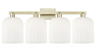 Bridal Veil - 4 Light - 35 inch - Antique Brass - Bath Vanity Light (3442|716-4W-AB-G559-8GWH)