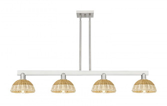 Natural Ballston Dome - 4 Light - 48 inch - Brushed Satin Nickel - Stem hung - Island Light (3442|716-4I-SN-NBD2-75-NAT)