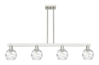 Athens Deco Swirl - 4 Light - 48 inch - Brushed Satin Nickel - Stem hung - Island Light (3442|716-4I-SN-G1213-6CL)