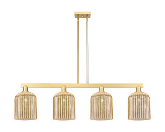 Bridal Veil - 4 Light - 51 inch - Satin Gold - Stem hung - Island Light (3442|716-4I-SG-G559-8ME)