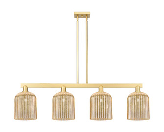 Bridal Veil - 4 Light - 51 inch - Satin Gold - Stem hung - Island Light (3442|716-4I-SG-G559-8ME)