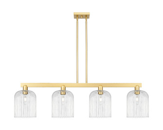 Bridal Veil - 4 Light - 51 inch - Satin Gold - Stem hung - Island Light (3442|716-4I-SG-G559-8CL)