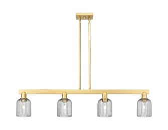 Bridal Veil - 4 Light - 48 inch - Satin Gold - Stem hung - Island Light (3442|716-4I-SG-G559-5SM)
