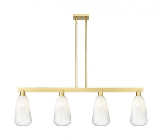 Brookhaven Almond - 4 Light - 48 inch - Satin Gold - Stem hung - Island Light (3442|716-4I-SG-G480-6OP)