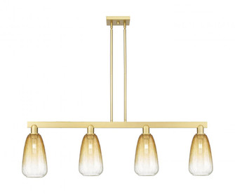 Brookhaven Almond - 4 Light - 48 inch - Satin Gold - Stem hung - Island Light (3442|716-4I-SG-G480-6AM)