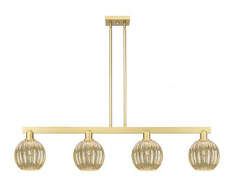 Preston Globe - 4 Light - 48 inch - Satin Gold - Stem hung - Island Light (3442|716-4I-SG-G458-7ME)
