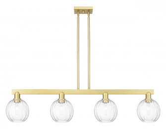 Preston Globe - 4 Light - 48 inch - Satin Gold - Stem hung - Island Light (3442|716-4I-SG-G458-7CL)
