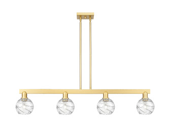 Athens Deco Swirl - 4 Light - 48 inch - Satin Gold - Stem hung - Island Light (3442|716-4I-SG-G1213-6CL)