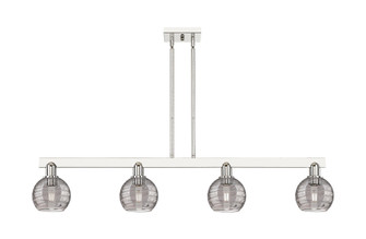 Athens Deco Swirl - 4 Light - 48 inch - Polished Nickel - Stem hung - Island Light (3442|716-4I-PN-G1213-6SM)