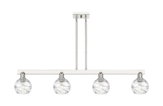Athens Deco Swirl - 4 Light - 48 inch - Polished Nickel - Stem hung - Island Light (3442|716-4I-PN-G1213-6CL)