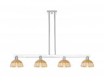 Natural Ballston Dome - 4 Light - 48 inch - Polished Chrome - Stem hung - Island Light (3442|716-4I-PC-NBD2-75-NAT)