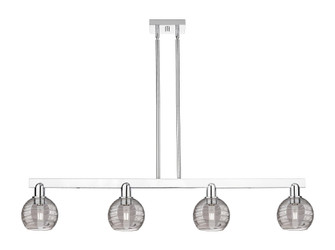 Athens Deco Swirl - 4 Light - 48 inch - Polished Chrome - Stem hung - Island Light (3442|716-4I-PC-G1213-6SM)