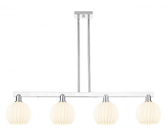 White Venetian - 4 Light - 48 inch - Polished Chrome - Stem Hung - Island Light (3442|716-4I-PC-G1217-8WV)