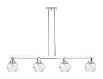 Athens Deco Swirl - 4 Light - 48 inch - Polished Chrome - Stem hung - Island Light (3442|716-4I-PC-G1213-6CL)