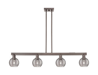 Athens Deco Swirl - 4 Light - 48 inch - Oil Rubbed Bronze - Stem hung - Island Light (3442|716-4I-OB-G1213-6SM)