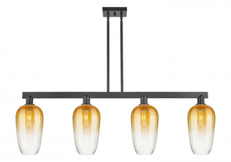 Brookhaven Flute - 4 Light - 48 inch - Matte Black - Stem hung - Island Light (3442|716-4I-BK-G484-7AM)