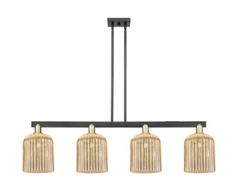 Bridal Veil - 4 Light - 51 inch - Black Antique Brass - Stem hung - Island Light (3442|716-4I-BAB-G559-8ME)