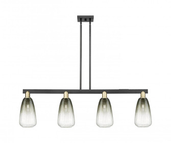 Brookhaven Almond - 4 Light - 48 inch - Black Antique Brass - Stem hung - Island Light (3442|716-4I-BAB-G480-6SL)