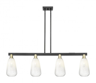 Brookhaven Almond - 4 Light - 48 inch - Black Antique Brass - Stem hung - Island Light (3442|716-4I-BAB-G480-6OP)