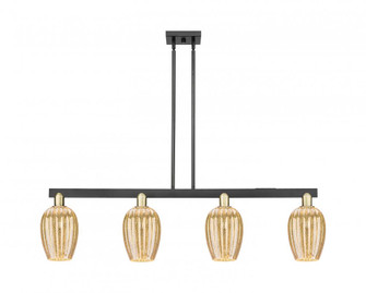 Preston Flute - 4 Light - 48 inch - Black Antique Brass - Stem hung - Island Light (3442|716-4I-BAB-G457-6ME)