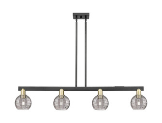 Athens Deco Swirl - 4 Light - 48 inch - Black Antique Brass - Stem hung - Island Light (3442|716-4I-BAB-G1213-6SM)