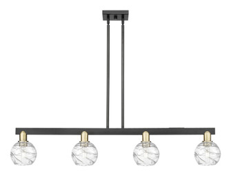 Athens Deco Swirl - 4 Light - 48 inch - Black Antique Brass - Stem hung - Island Light (3442|716-4I-BAB-G1213-6CL)